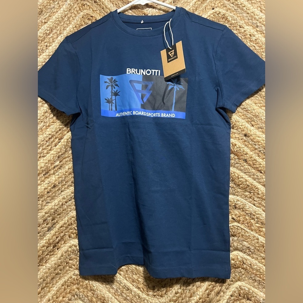 BRUNOTTI Big Boys Logo Dark Blue/Navy Tshirt, Size 12Y, Brand New, NWT